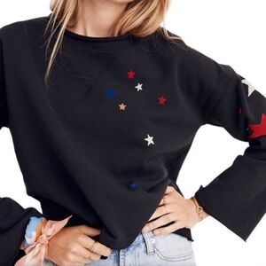 Miles Madewell Starry Night Sweatshirt Woman's XXS Black Boxy Crop